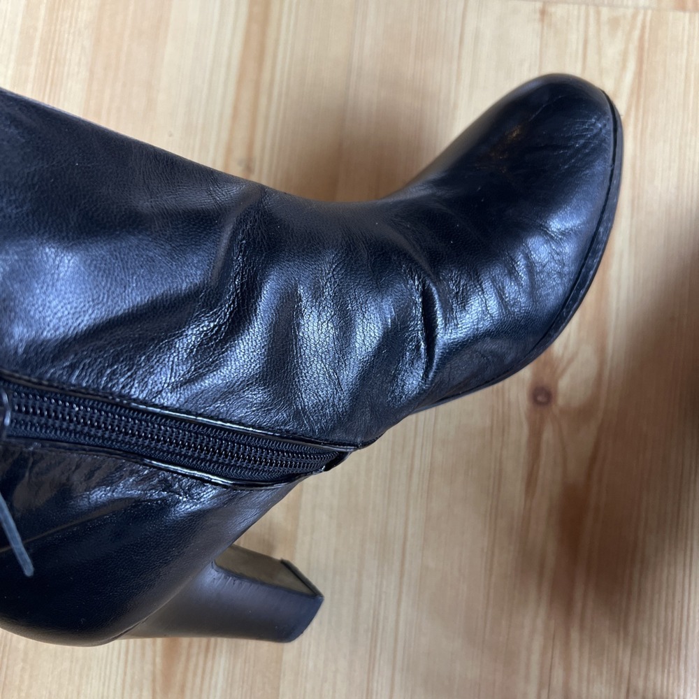 Lauren Ralph Lauren Women Marcy Black Leather Zip boots Ankle Bootie 8 B‎ Shoes - Picture 2 of 12